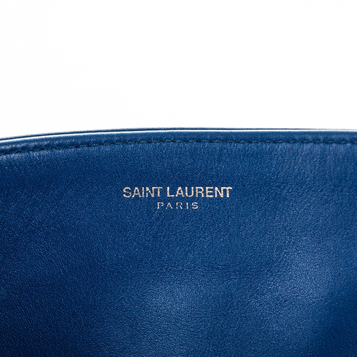 Calfskin Suede Reversible East West Shopper Tote Blue