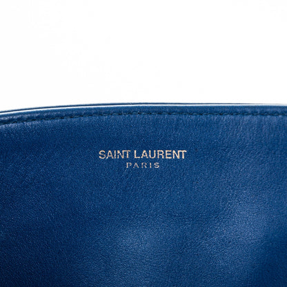 Saint Laurent Calfskin Suede Reversible East West Shopper Tote Blue 6 of 9