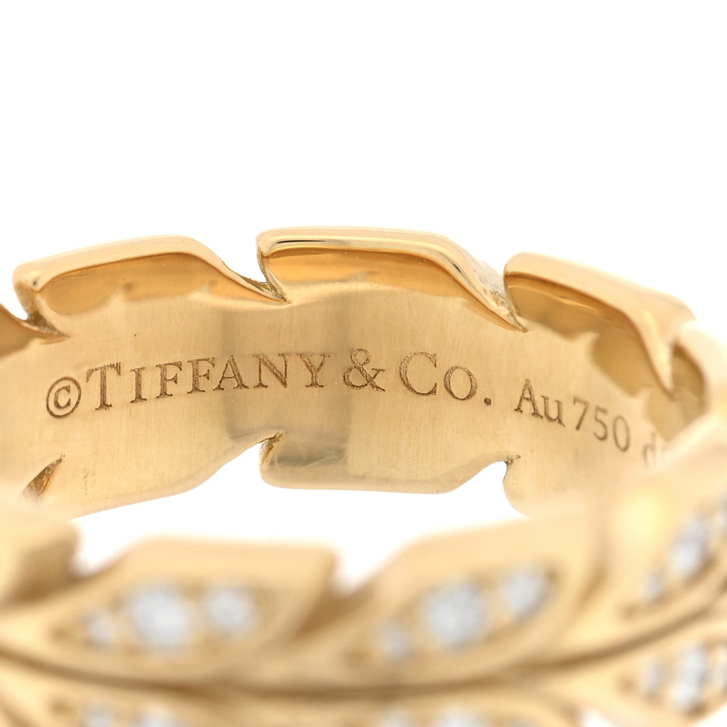 18K Yellow Gold Diamond Victoria Vine Band Ring 53 6.25