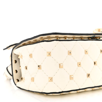 Valentino Garavani Calfskin Rockstud Spike Convertible Shoulder Bag Ivory 9 of 10