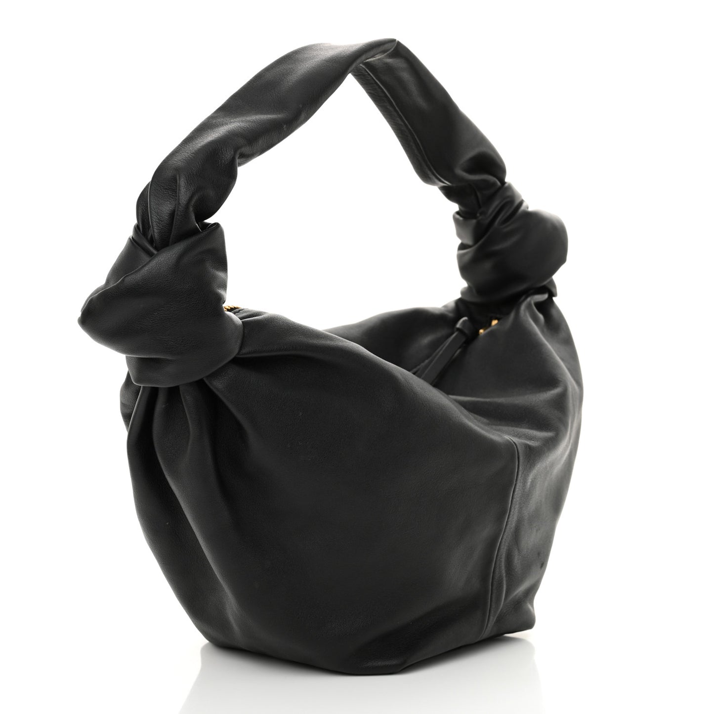 Calfskin Teen Double Knot Hobo Black