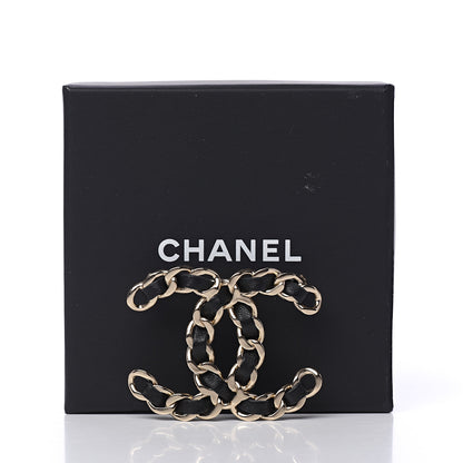Chanel Lambskin Chain CC Brooch Black Gold 4 of 4