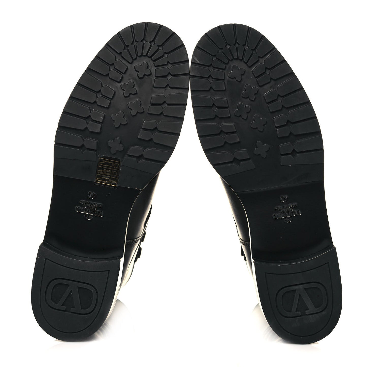 Calfskin Vlogo Biker Boots 40 Black