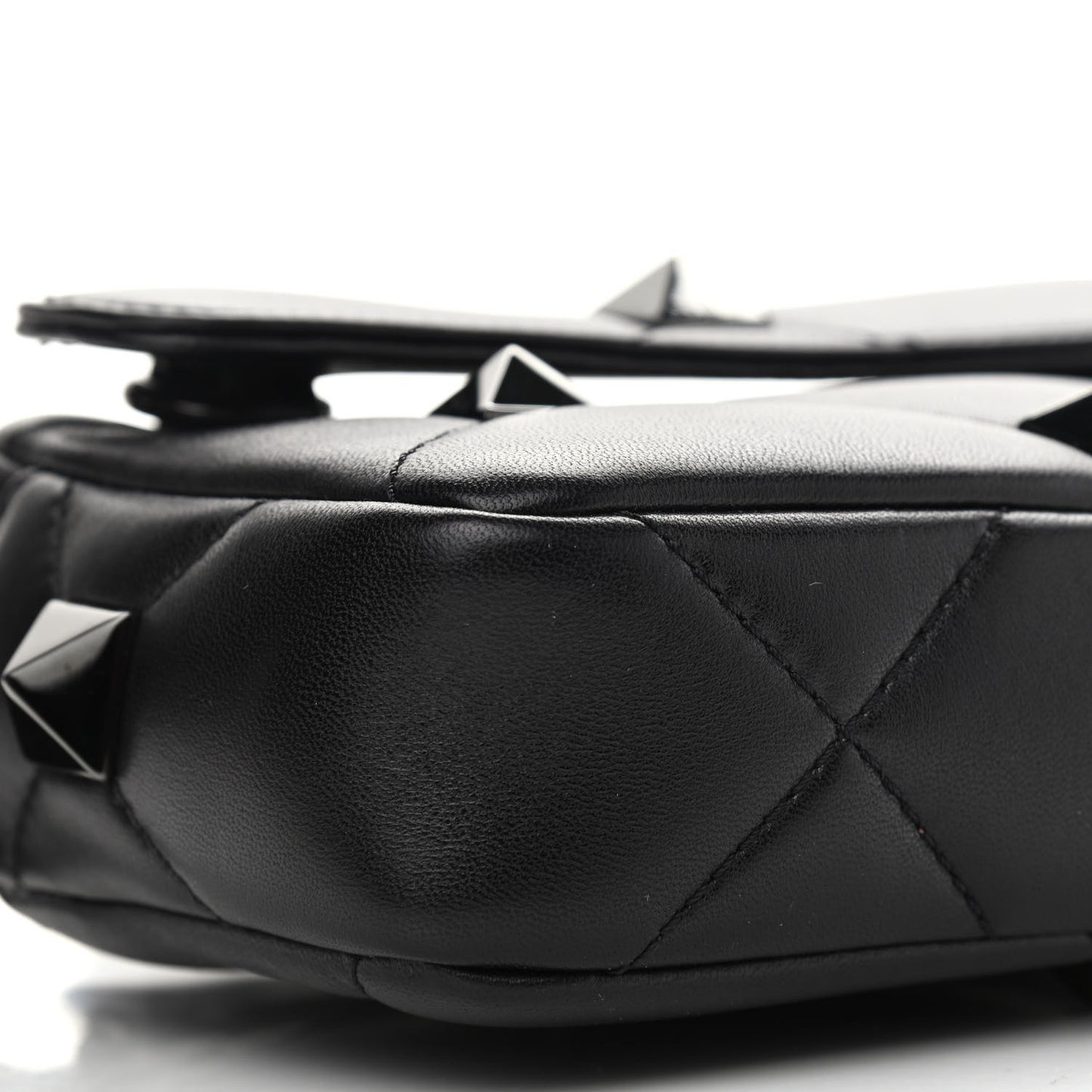 Nappa Monochome Small Roman Stud Crossbody Bag Black