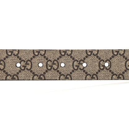 Gucci GG Supreme Monogram Selleria Calfskin Bee 35mm Belt 110 44 Beige Ebony Multicolor Cocoa 4 of 8