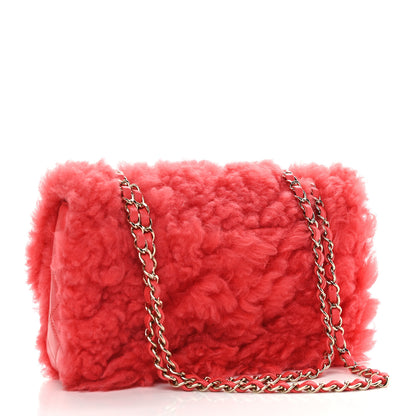 Chanel Shearling Lambskin Quilted Flap Red 2 of 11