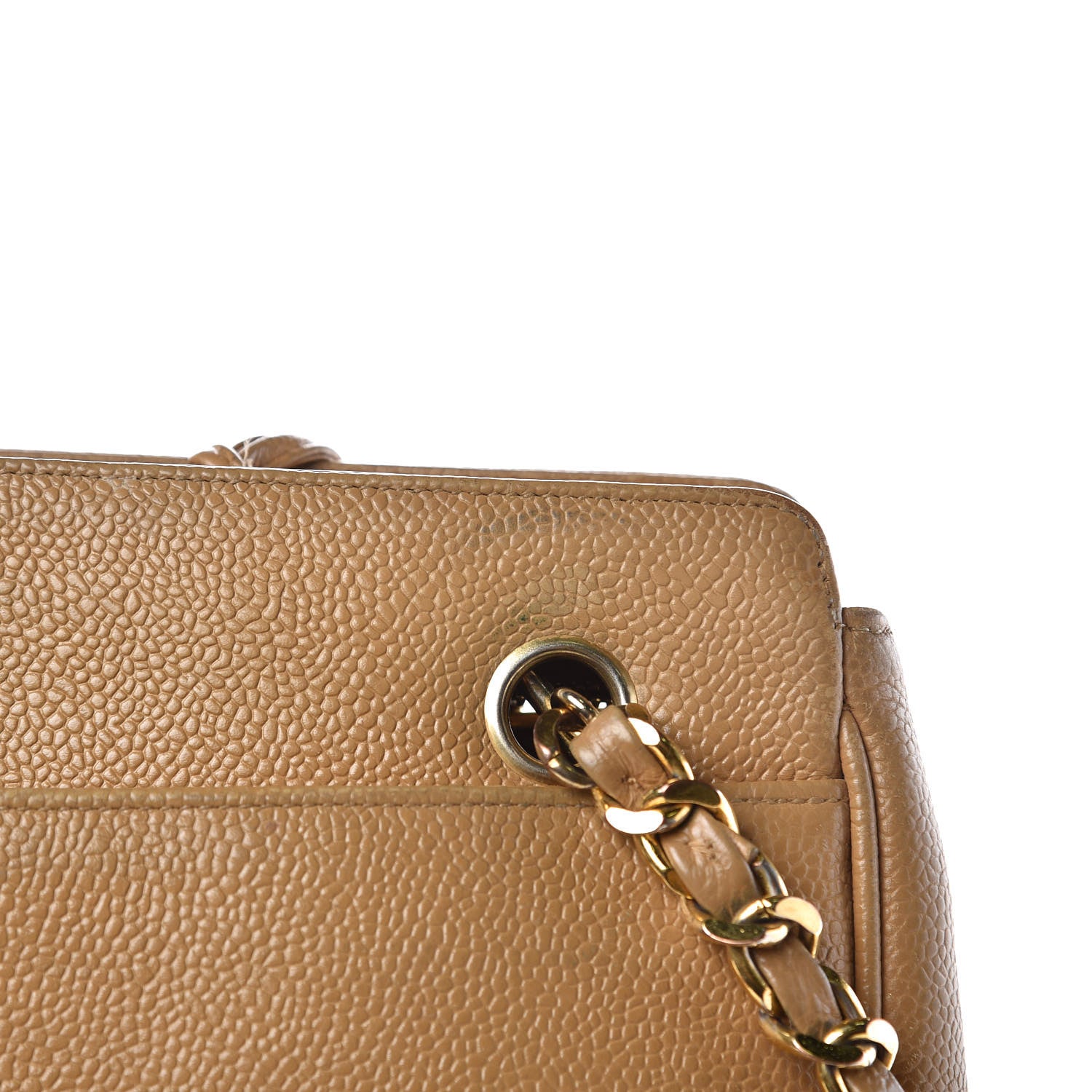 Chanel Caviar CC Shoulder Bag Beige 14 of 16