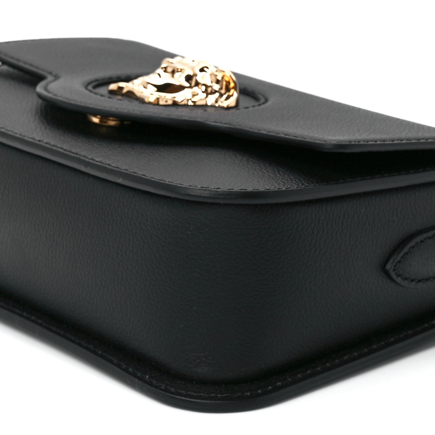 Versace Grained Calfskin La Medusa Flap Shoulder Bag Black 12 of 12