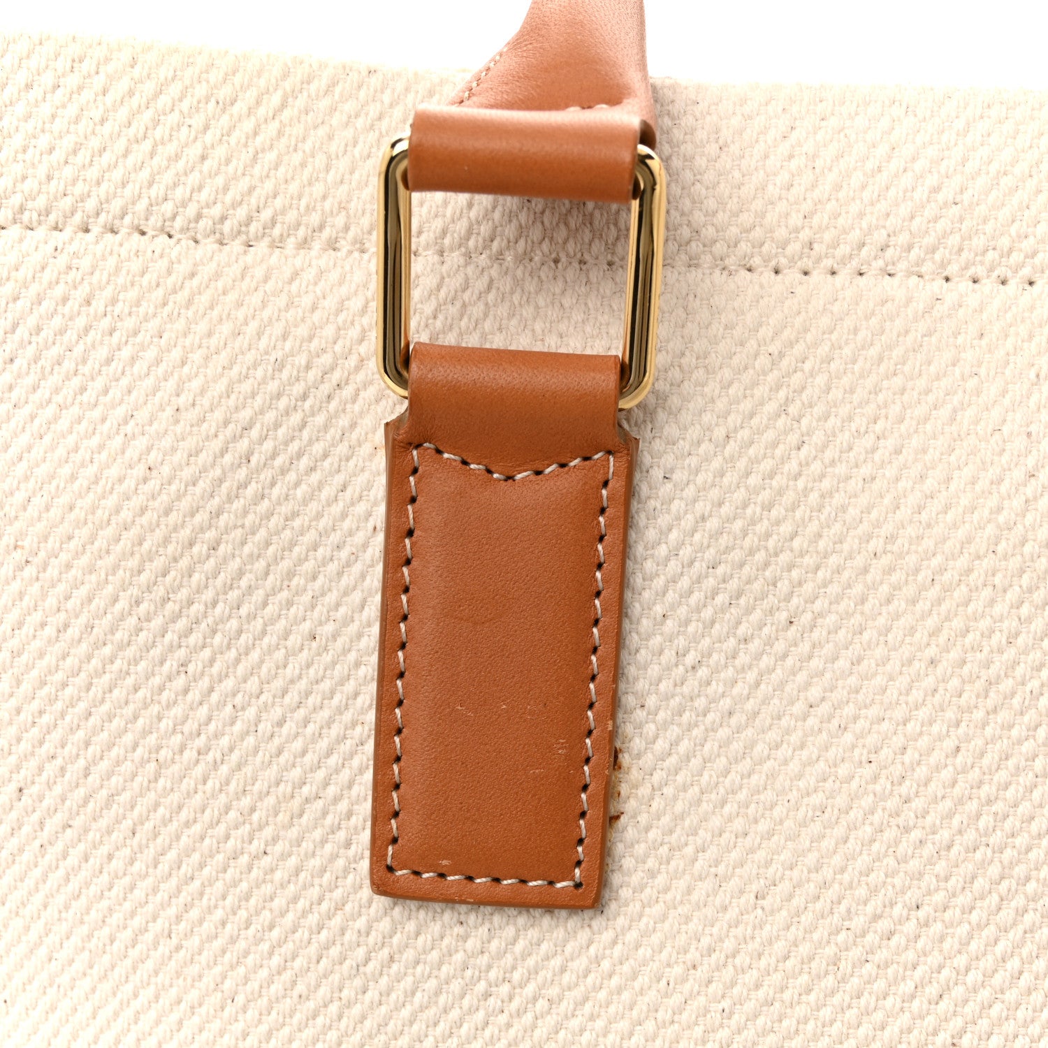 Celine Canvas Calfskin Horizontal Cabas Natural Tan 1764363