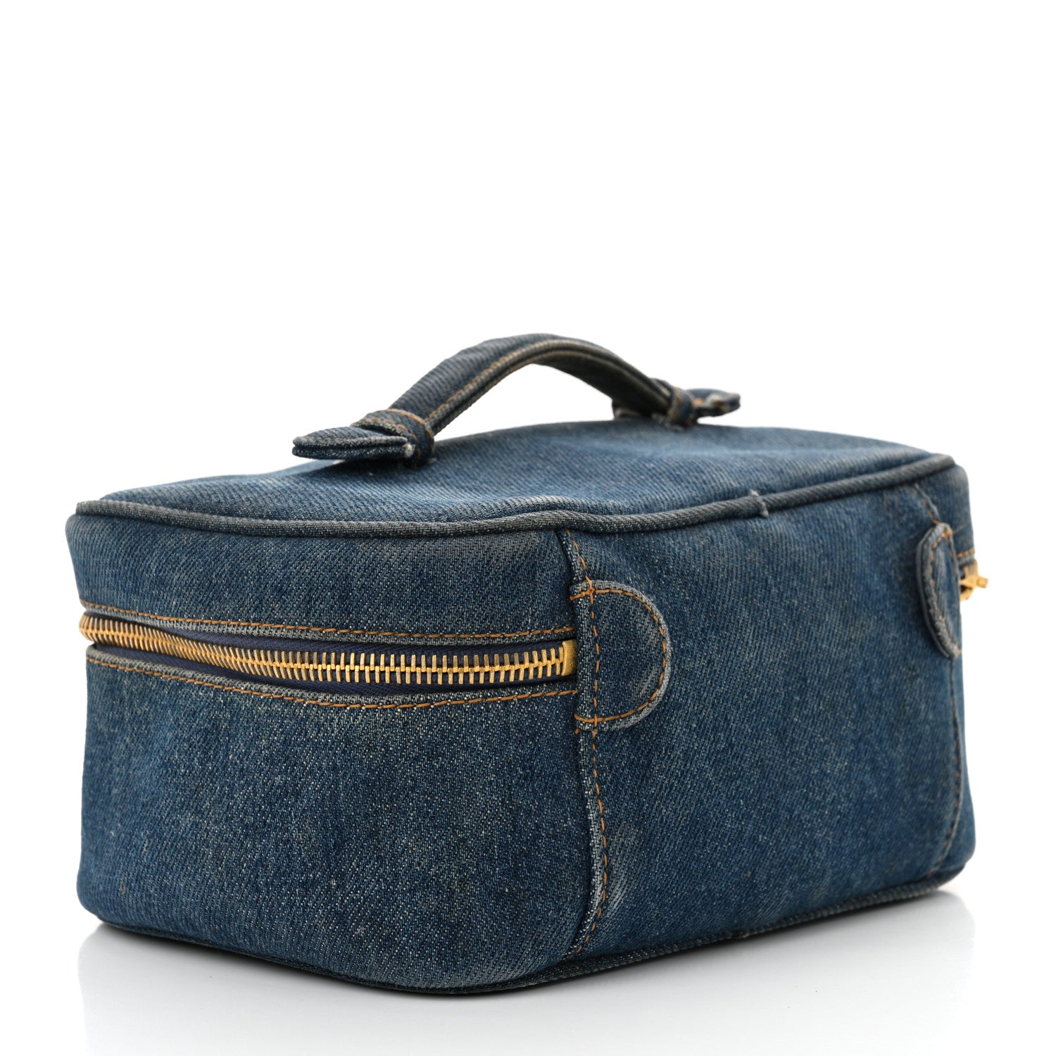 Chanel Denim Vanity Cosmetic Case Blue 3 of 16
