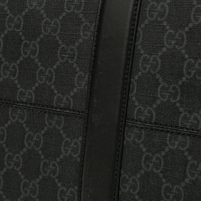 Gucci Soft GG Supreme Monogram Appia Calfskin Web Medium Carry On Duffle Bag Black Grey 12 of 13