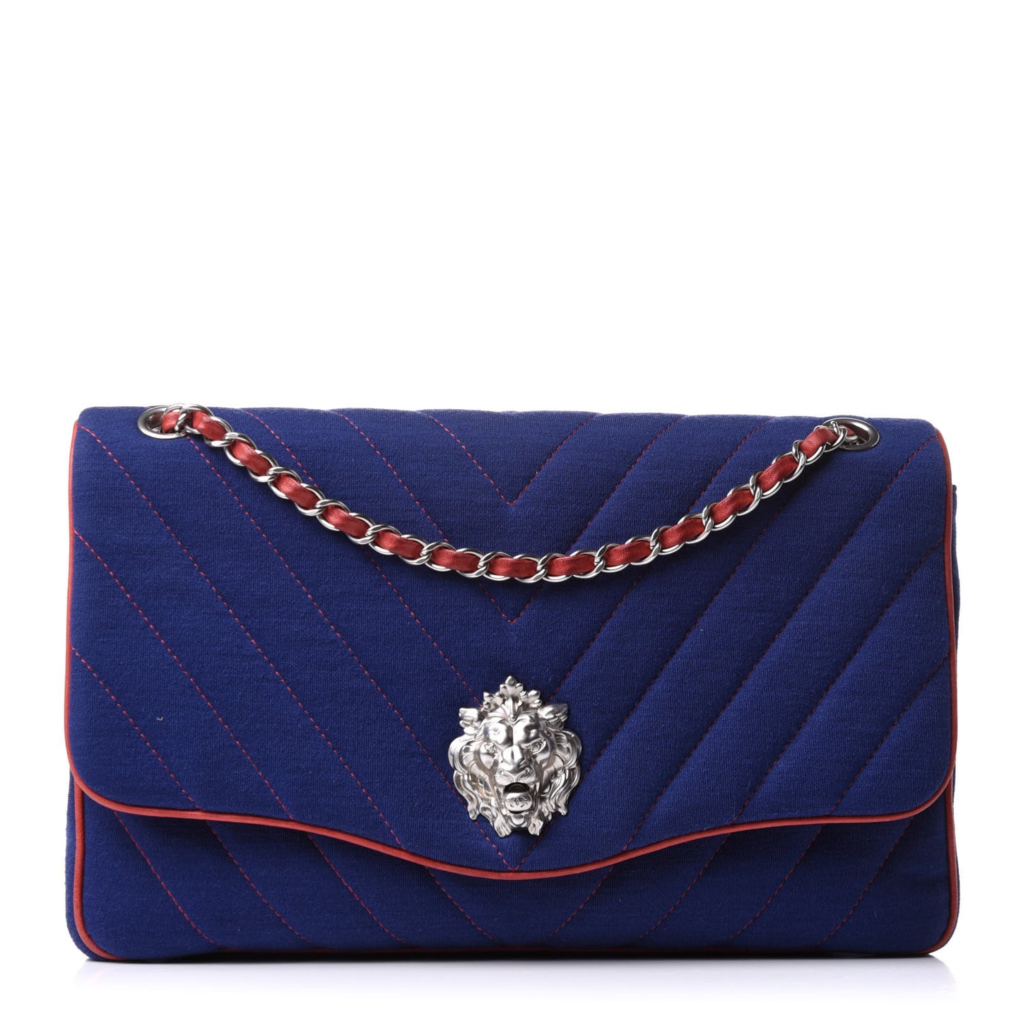 Jersey Chevron Leo Lion Jumbo Flap Blue