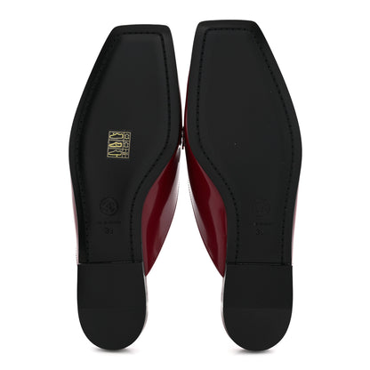 Chanel Shiny Calfskin CC Mules Sandals 39 Burgundy 6 of 10
