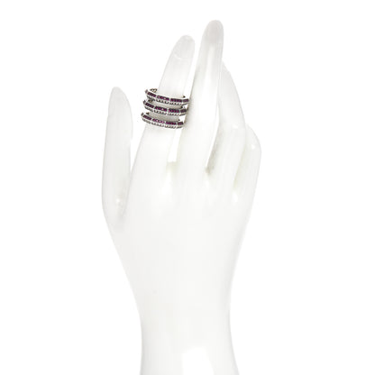 David Yurman Sterling Silver Diamond Ruby Stax Three Row Ring 51 5.75 2 of 4