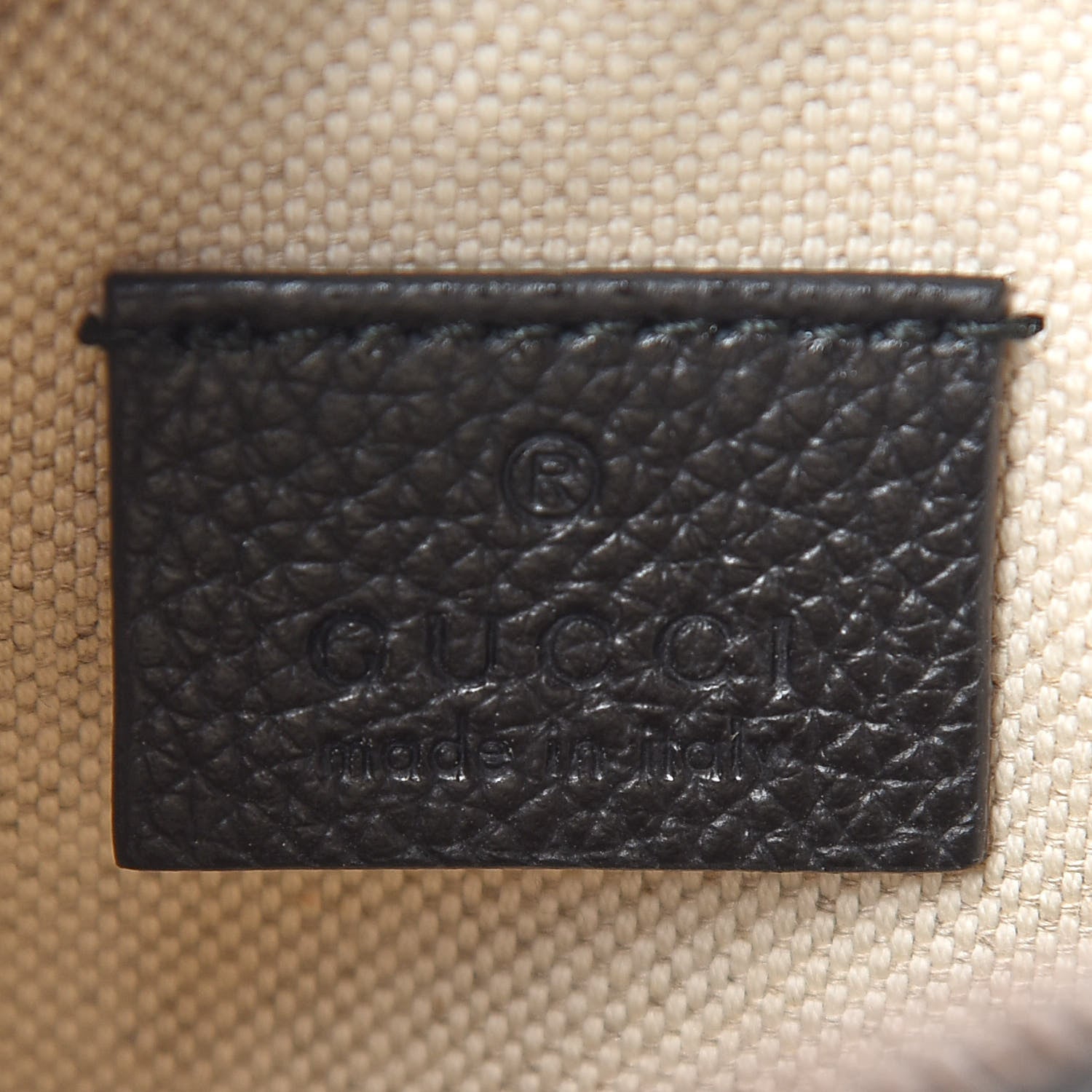 Gucci Grained Calfskin Mini Logo Messenger Bag Black 5 of 8
