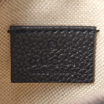 Gucci Grained Calfskin Mini Logo Messenger Bag Black 5 of 8