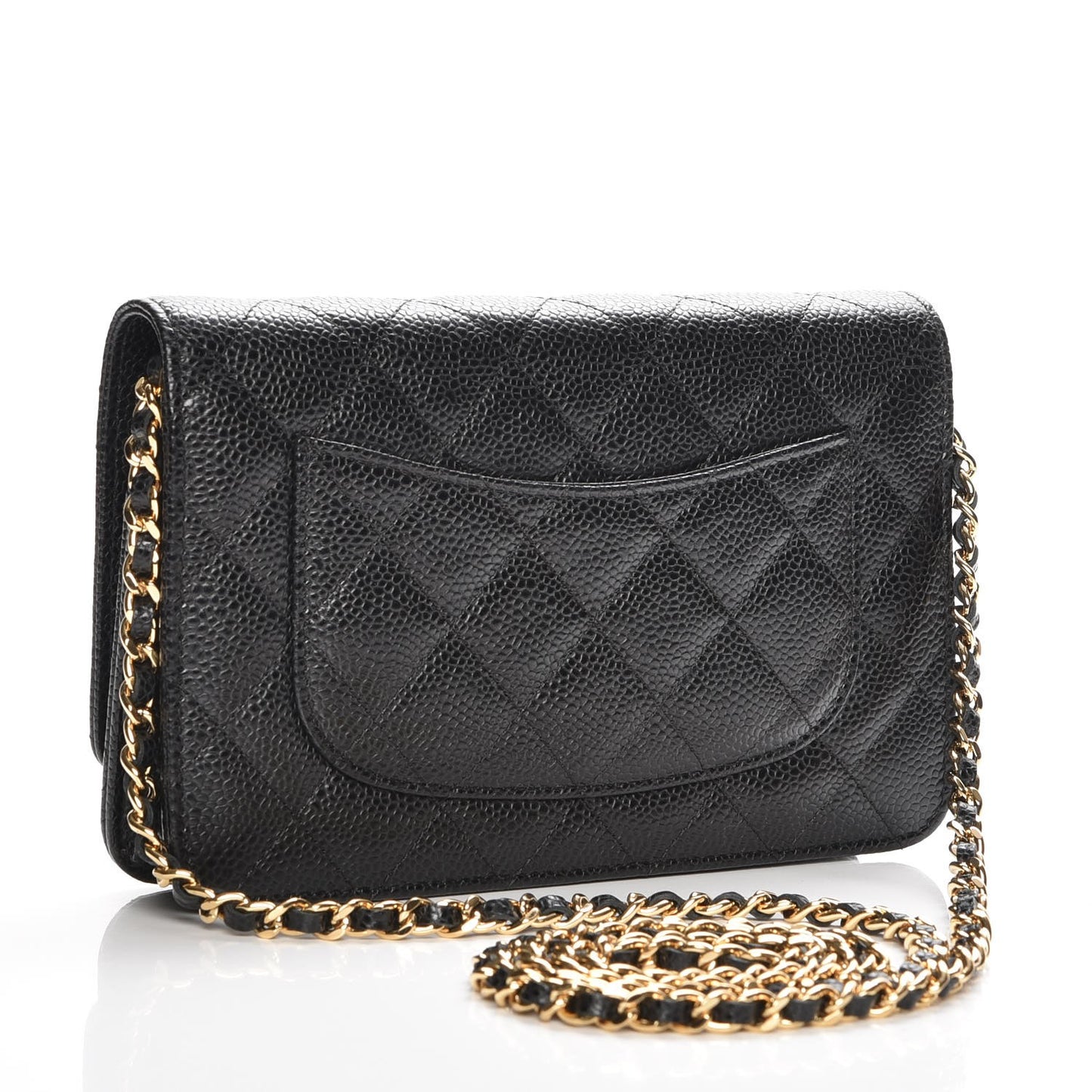 Caviar Quilted Wallet On Chain WOC Black