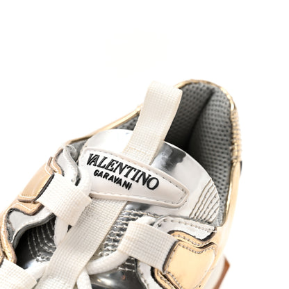 Valentino Garavani Metallic Nappa Patent Bounce Sneaker 36.5 Gold 10 of 12