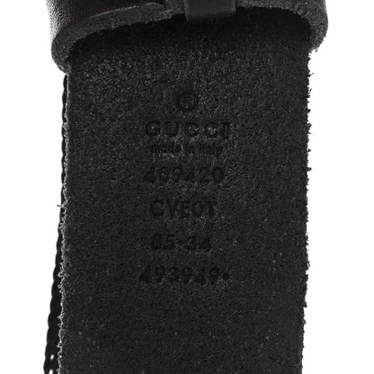 Gucci Calfskin Brass Feline Buckle Belt 85 34 Black 3 of 5