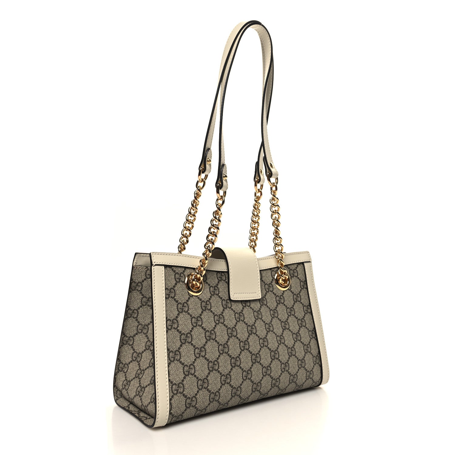 Gucci GG Supreme Monogram Moon Calfskin Small Padlock Tote Beige Ebony Mystic White 2 of 10