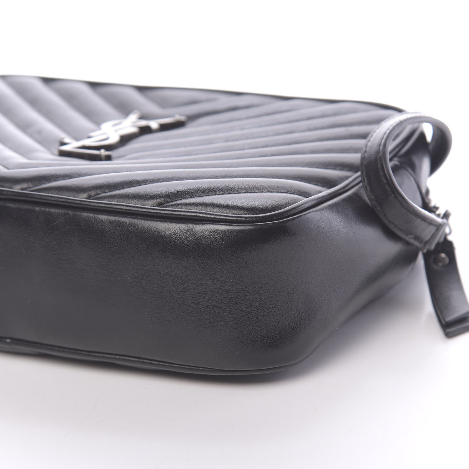 Saint Laurent Calfskin Matelasse Monogram Lou Camera Bag Black 8 of 15