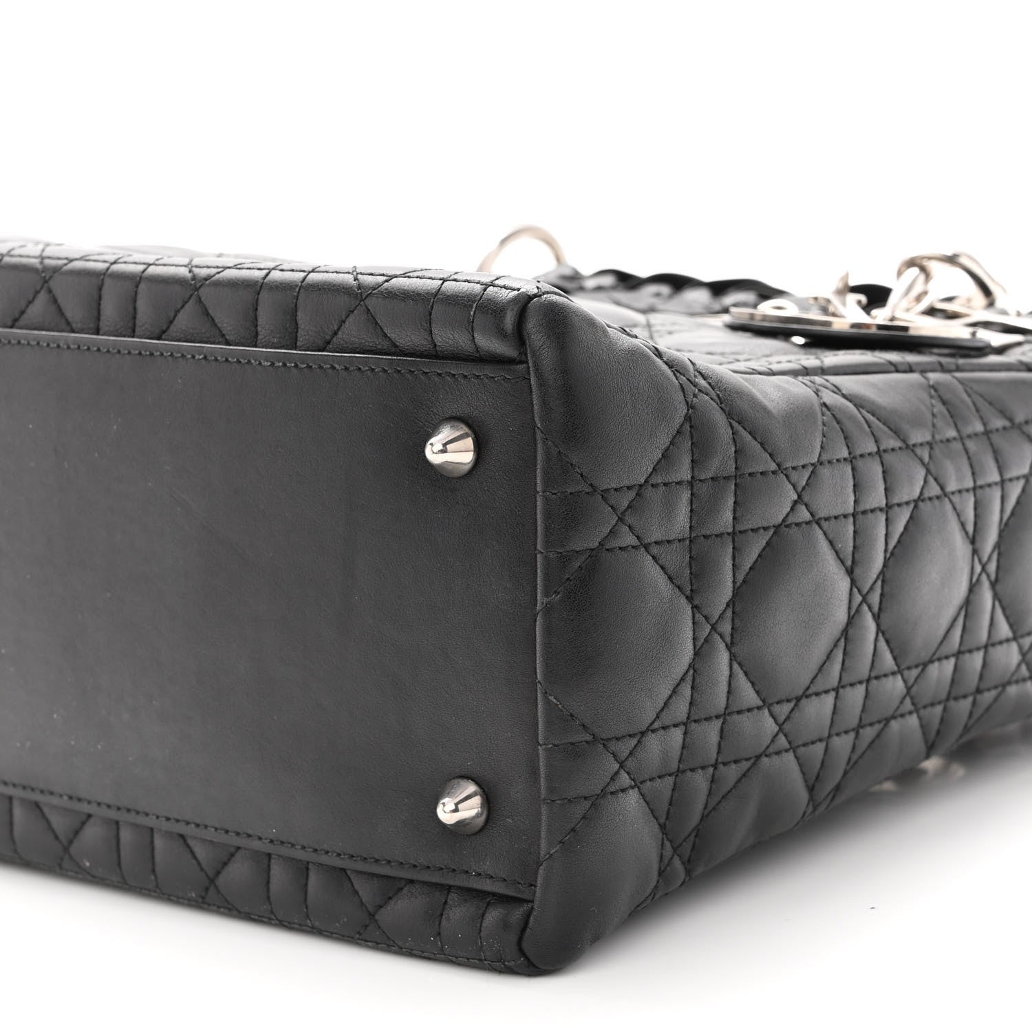 Christian Dior Lambskin Cannage Medium Lady Dior Black 10 of 10