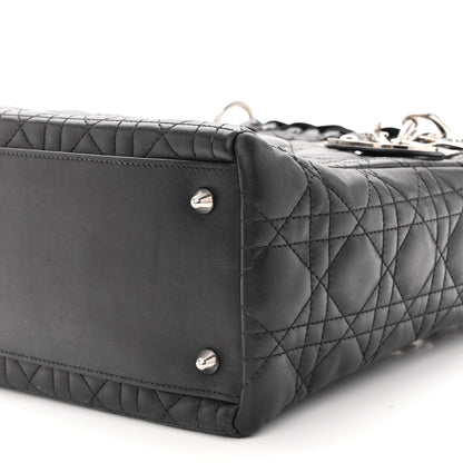 Christian Dior Lambskin Cannage Medium Lady Dior Black 10 of 10