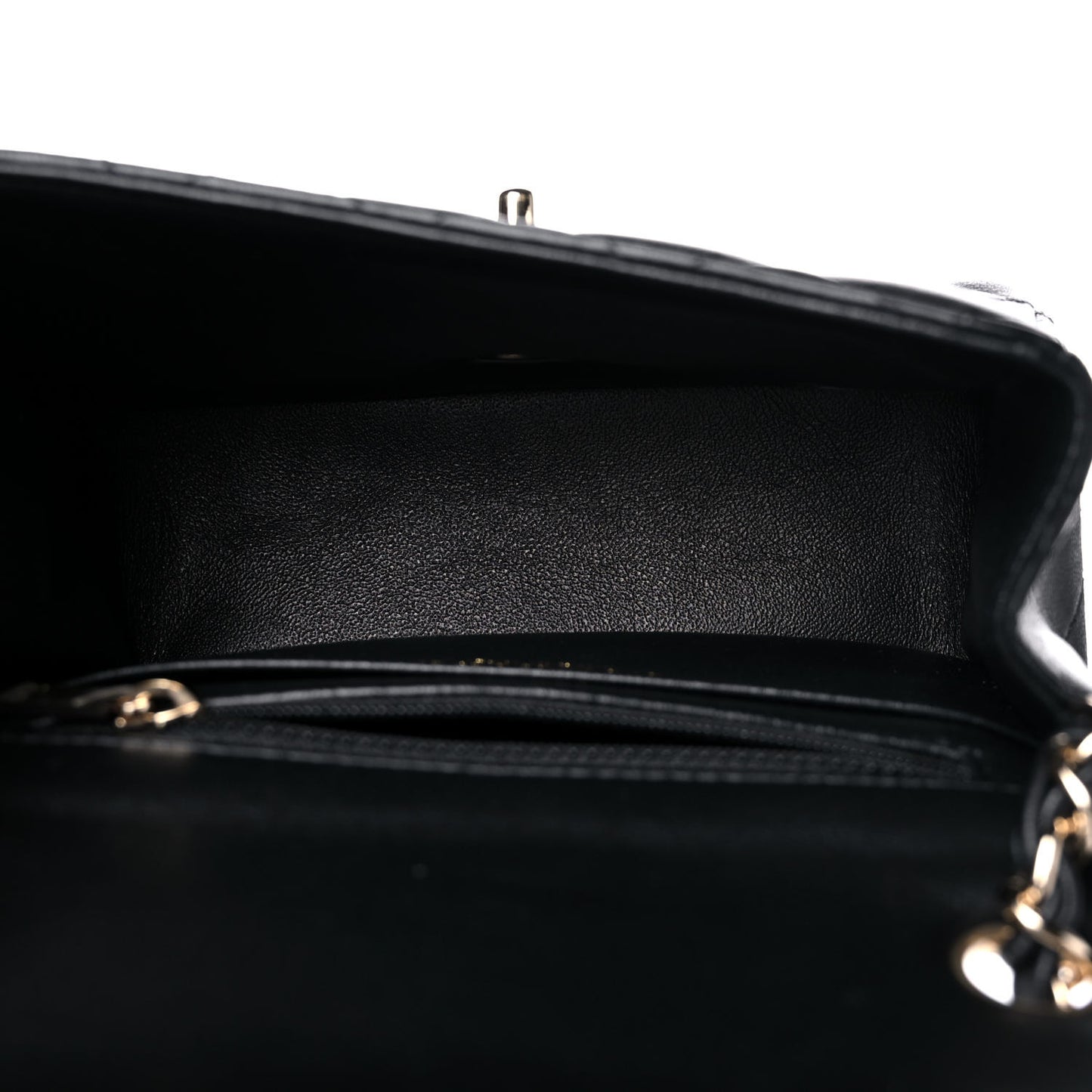 Lambskin Quilted Mini Square Flap Black