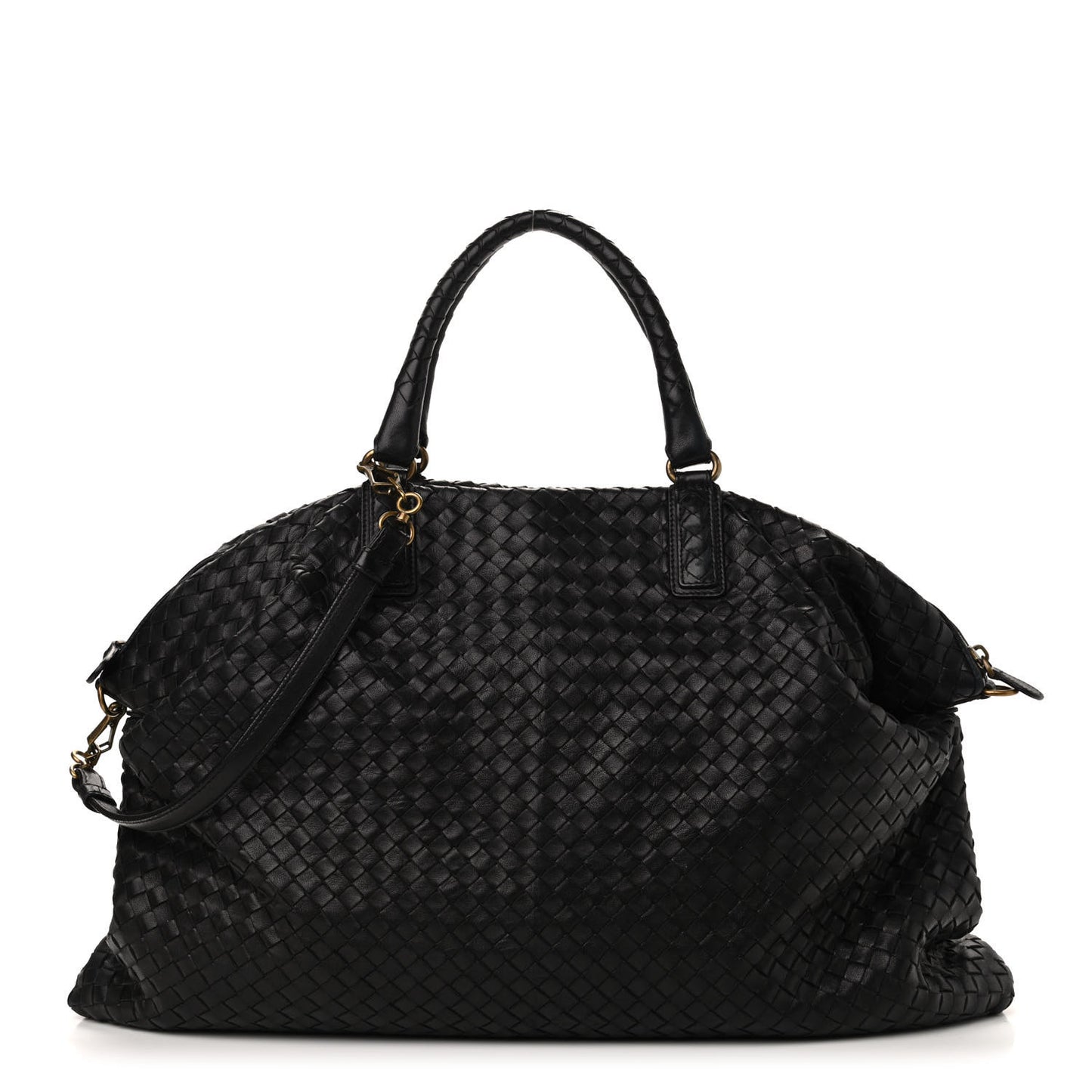 Nappa Intrecciato Maxi Convertible Tote Black