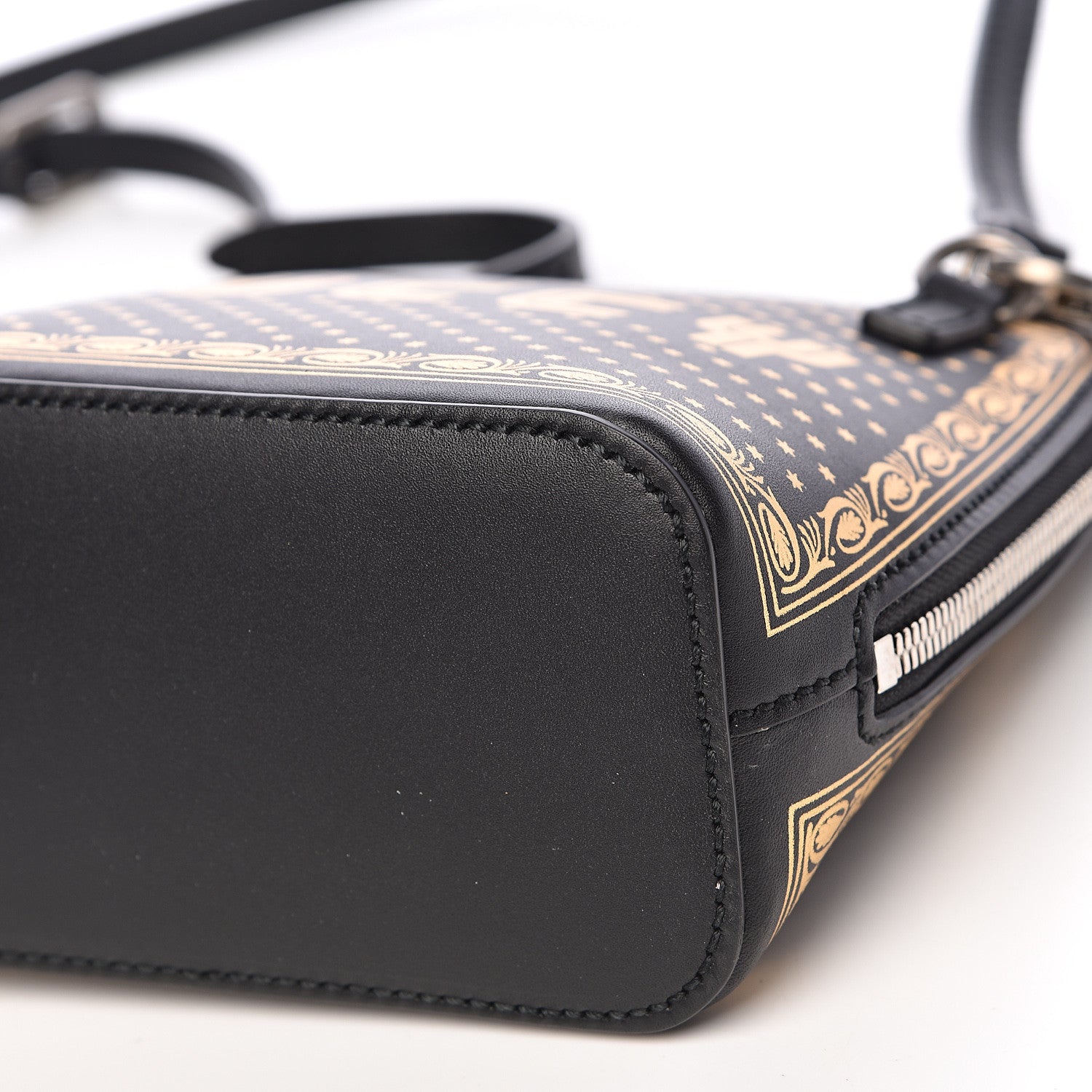 Gucci X SEGA Calfskin GUCCY Stars Mini Dome Shoulder Bag Black Gold 10 of 10