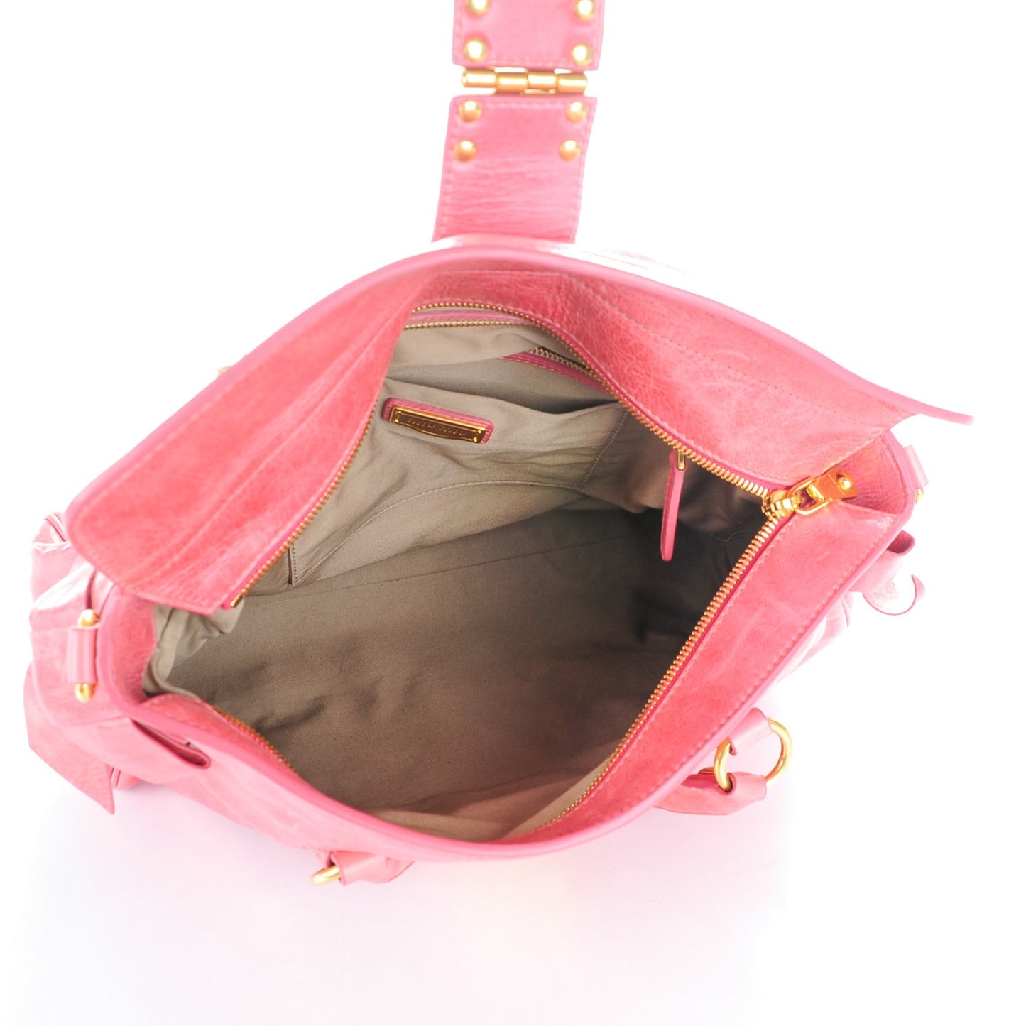 Vitello Lux Medium Bow Bag Rosa