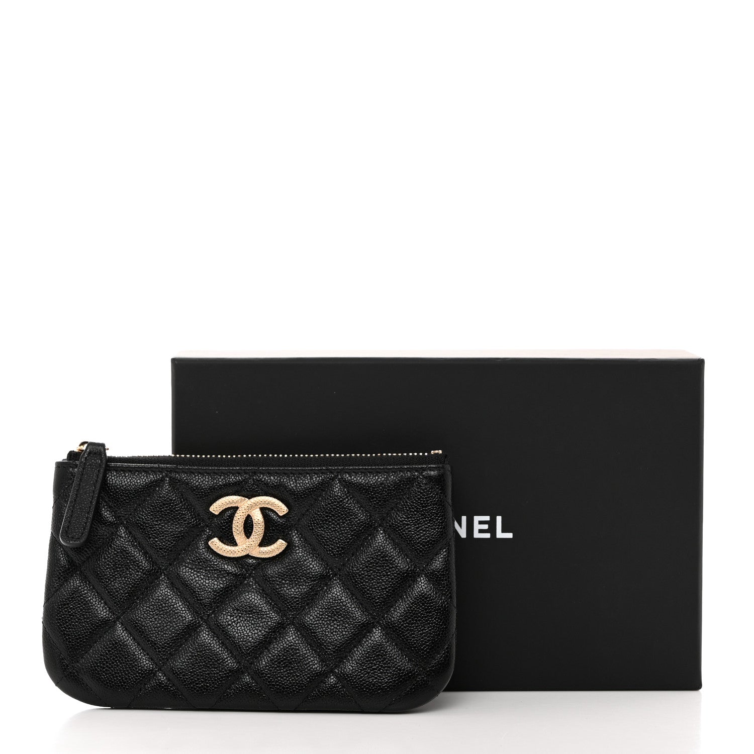 Chanel Caviar Quilted Studded CC Small Pouch Black 8 of 8