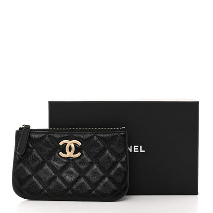Chanel Caviar Quilted Studded CC Small Pouch Black 8 of 8