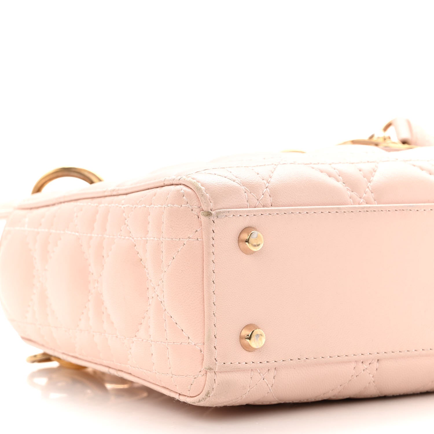 Christian Dior Lambskin Cannage Mini Lady Dior Rose Poudre 8 of 11