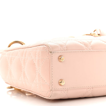 Christian Dior Lambskin Cannage Mini Lady Dior Rose Poudre 8 of 11