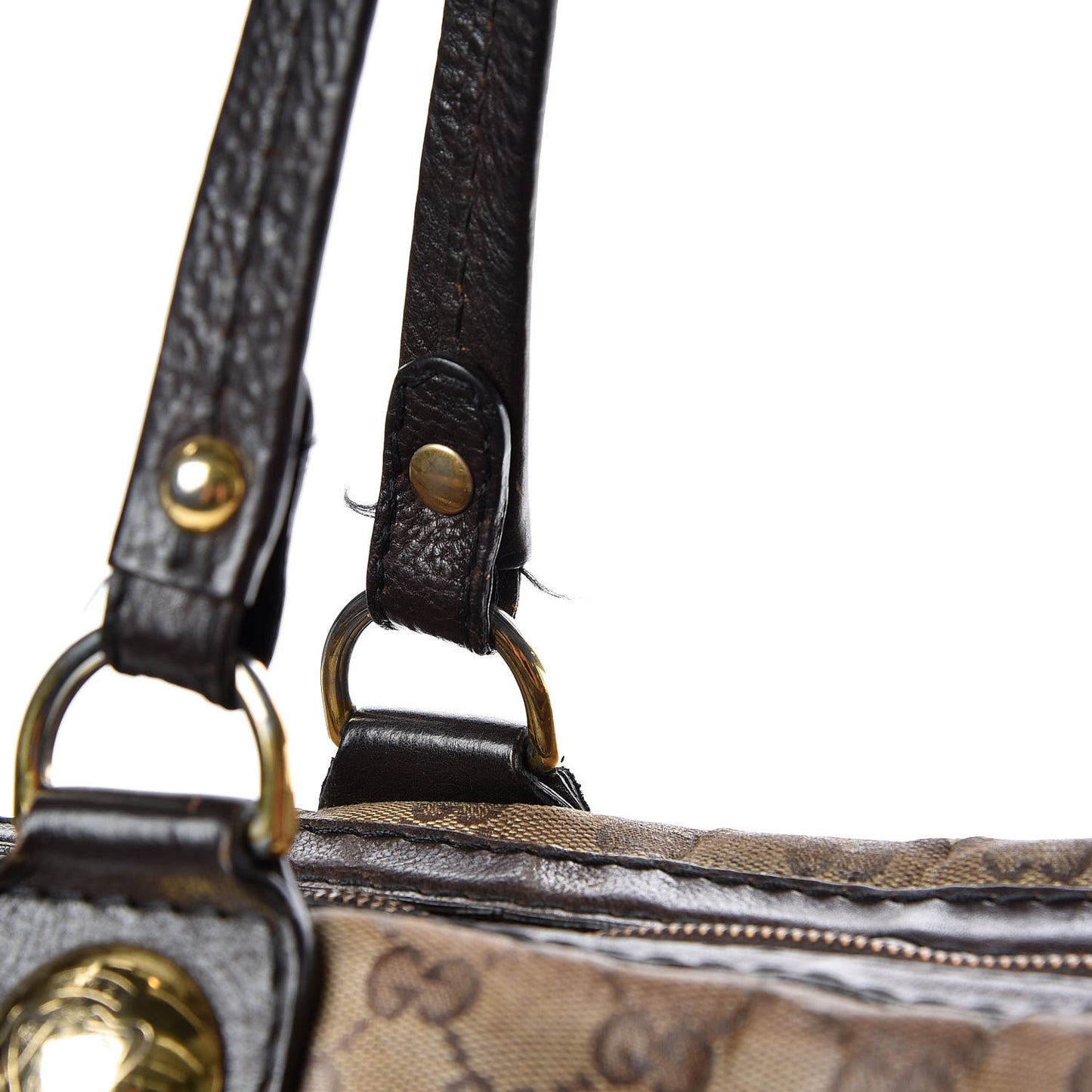 Crystal Monogram Small Babouska Tote Dark Brown
