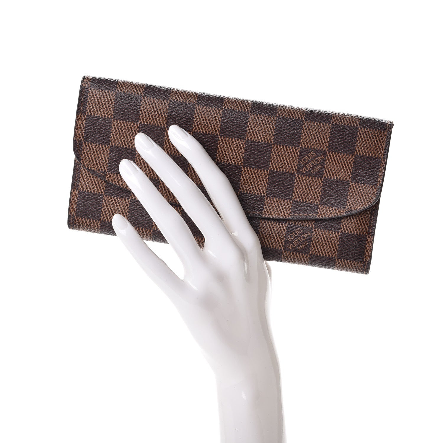 Louis Vuitton Damier Ebene Emilie Wallet Red 2 of 8