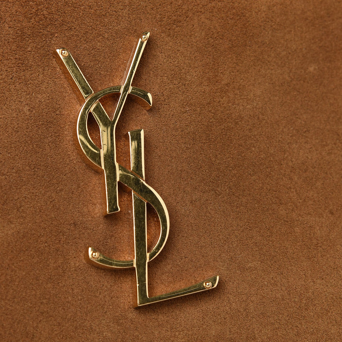 Suede Fringe Monogram Shopping Tote Light Ochre
