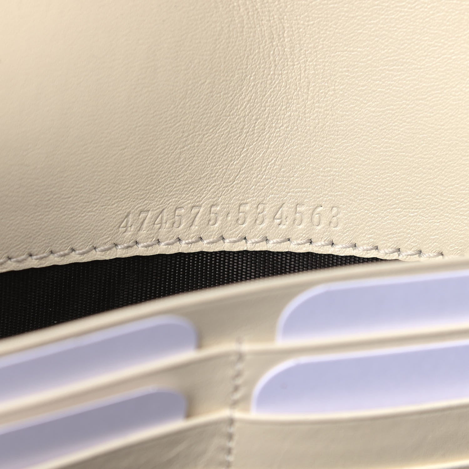Gucci Calfskin Matelasse GG Marmont Chain Wallet Mystic White 7 of 11