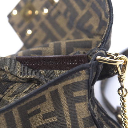 Fendi Fabric Jacquard FF 1974 Mini Baguette Tobacco Moro Black 7 of 10