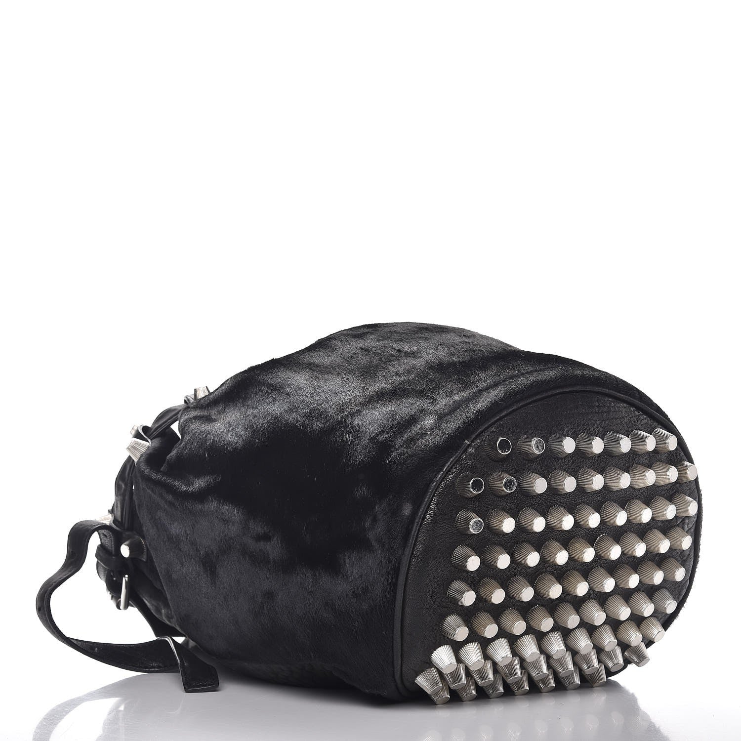 Alexander Wang Pony Hair Diego Bucket Bag Black with Nickel Hardware 4 of 11