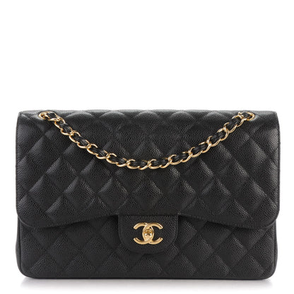Chanel Caviar Quilted Jumbo Double Flap Black 1 of 7