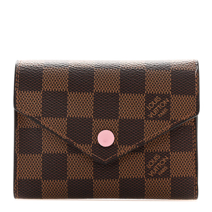 Louis Vuitton Damier Ebene Victorine Wallet Rose Ballerine 1 of 7
