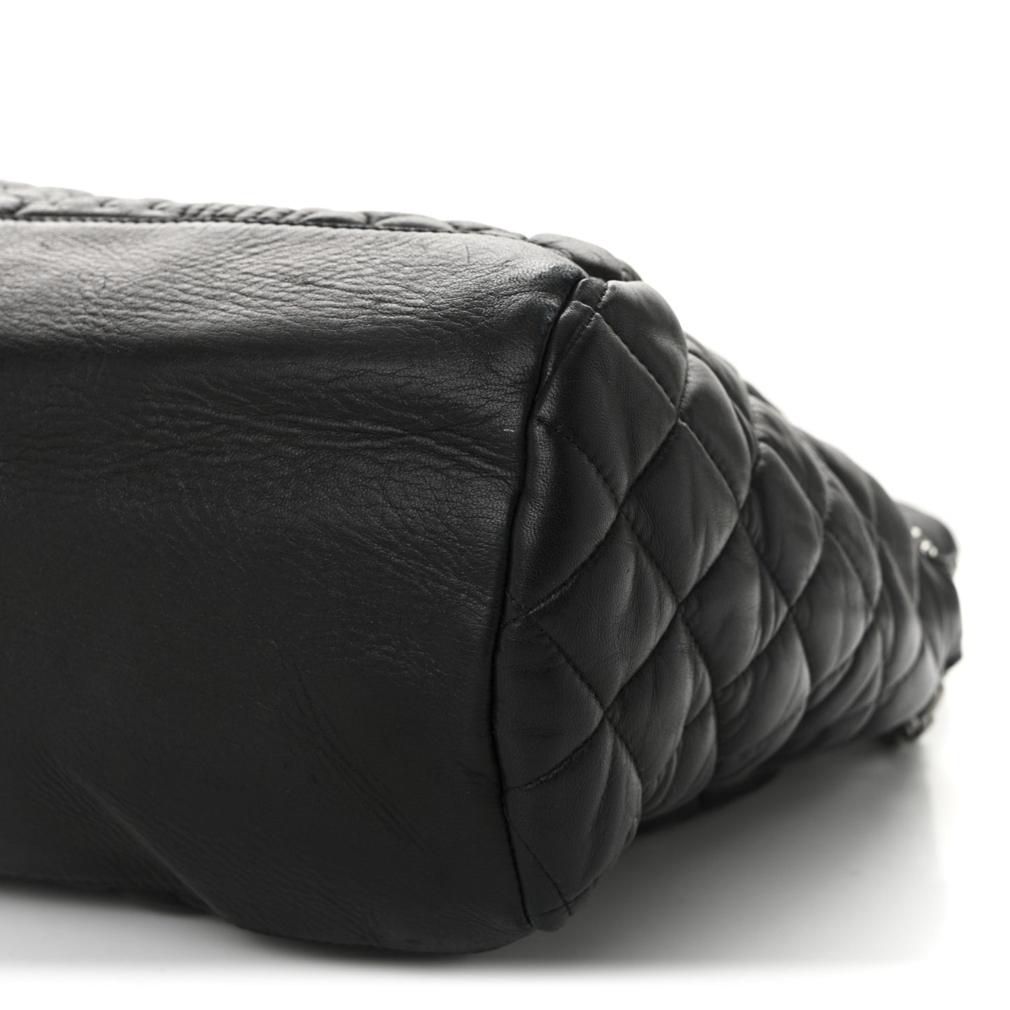 Lambskin Quilted Large Paris Moscou Red Square Bag Black