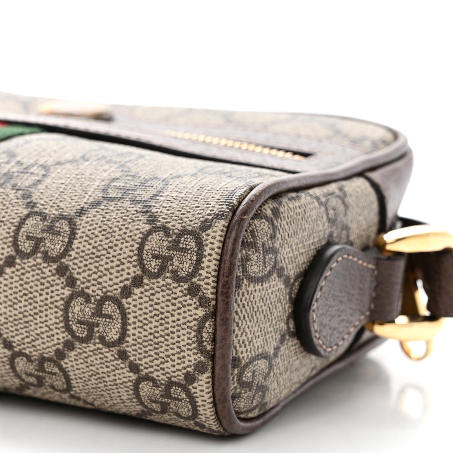 GG Supreme Monogram Web Mini Ophidia Shoulder Bag Brown