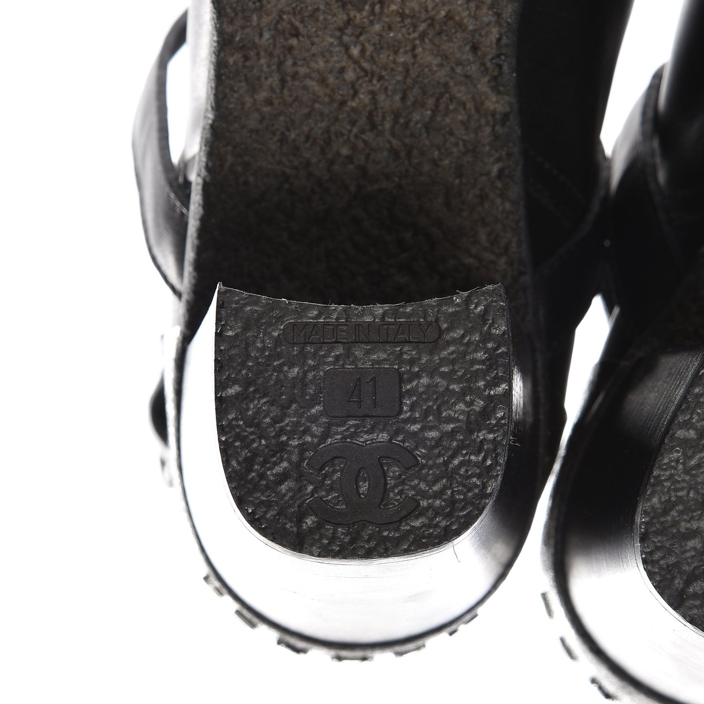 Lambskin CC Buckle Short Boots 41 Black