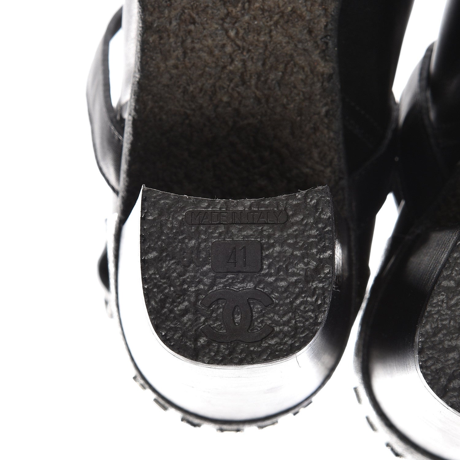 Chanel Lambskin CC Buckle Short Boots 41 Black 10 of 11