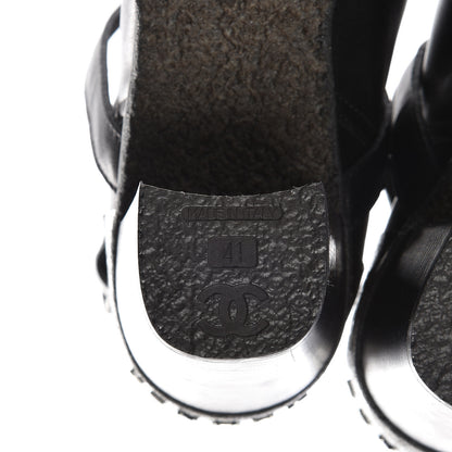 Chanel Lambskin CC Buckle Short Boots 41 Black 10 of 11