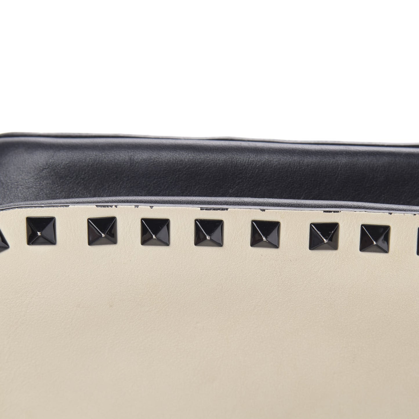 Calfskin Rockstud Camera Crossbody Bag Ivory Black