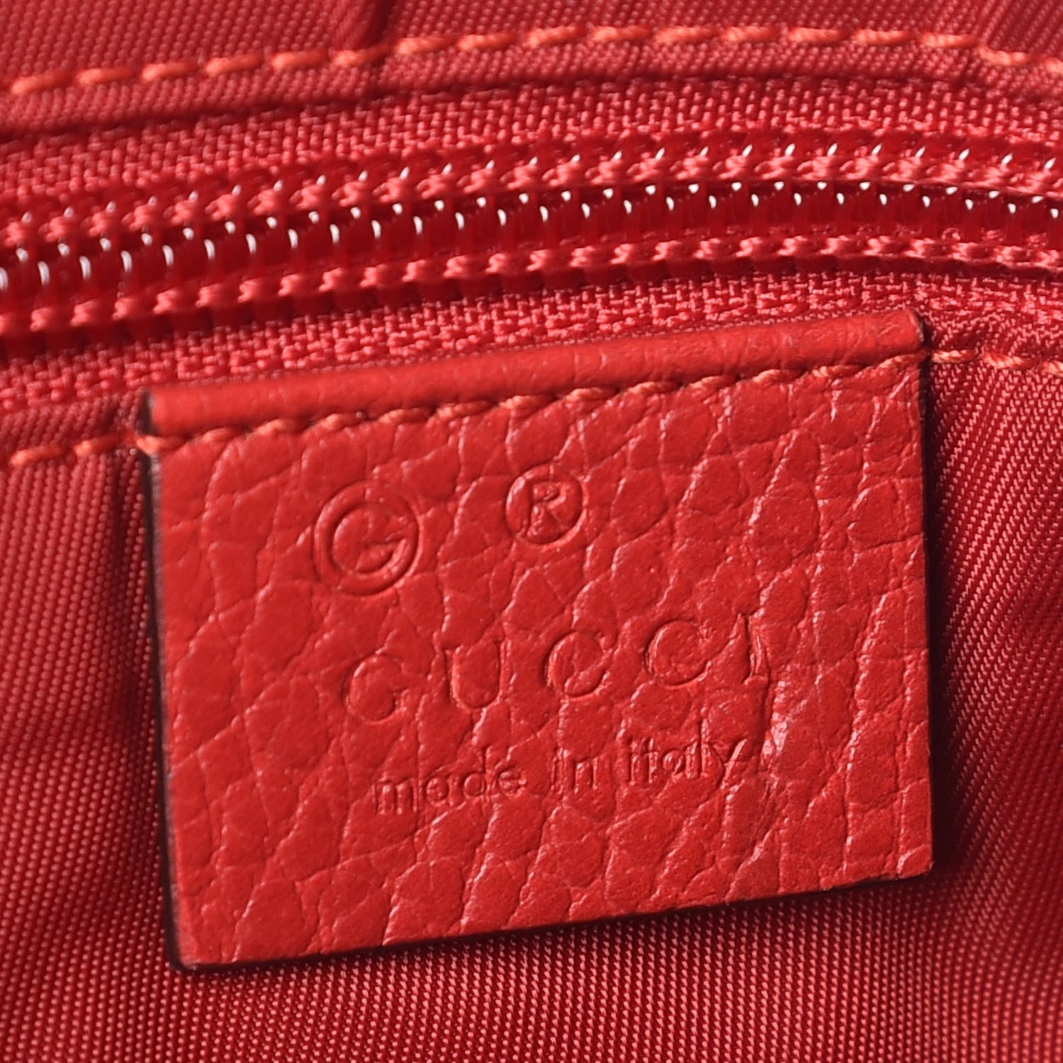 Gucci Nylon Monogram Dollar Calfskin Flat Messenger Bag Vibrant Red 6 of 10